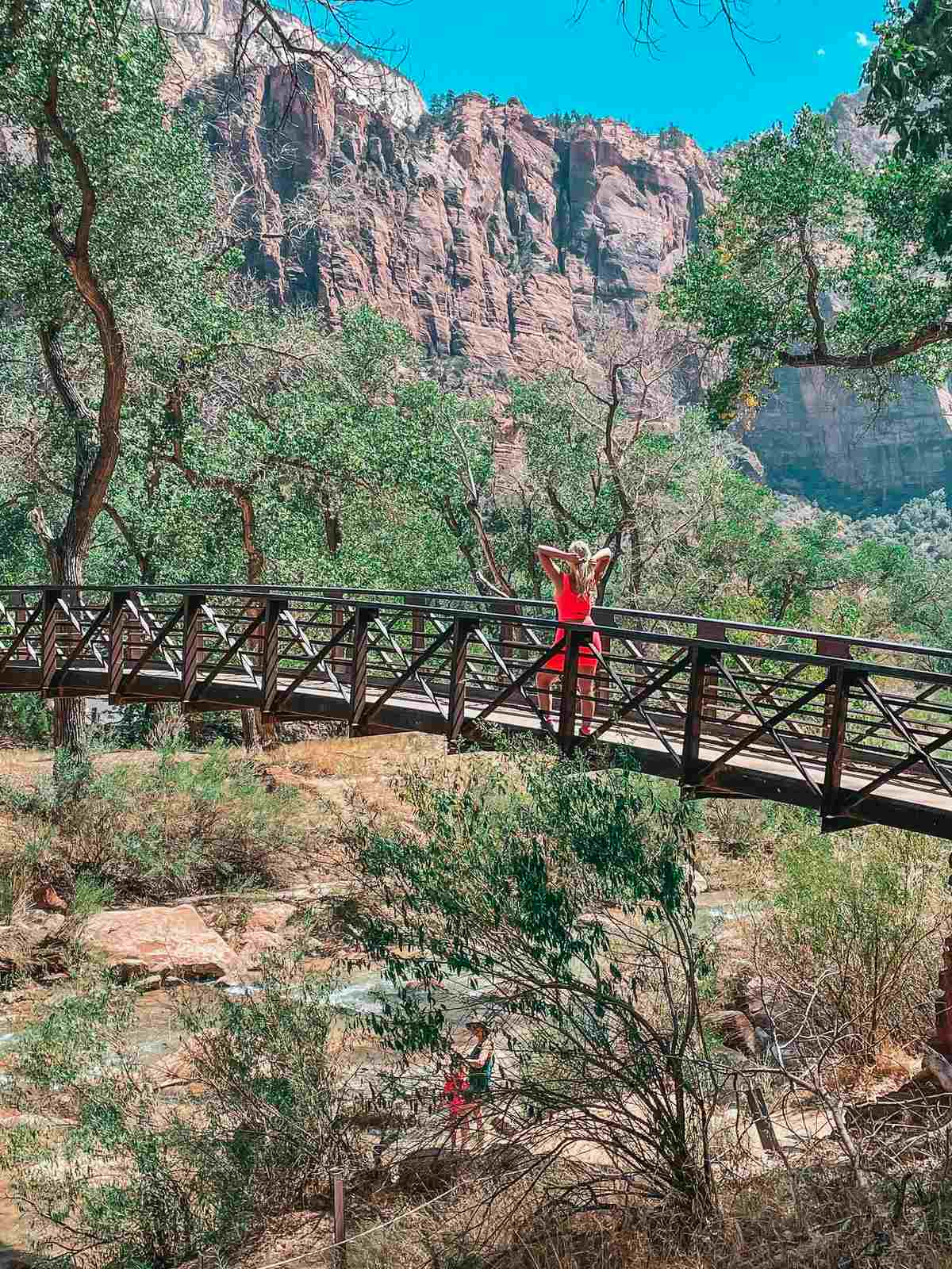 Bridge at the Emerald Pools hike in Zion National Park