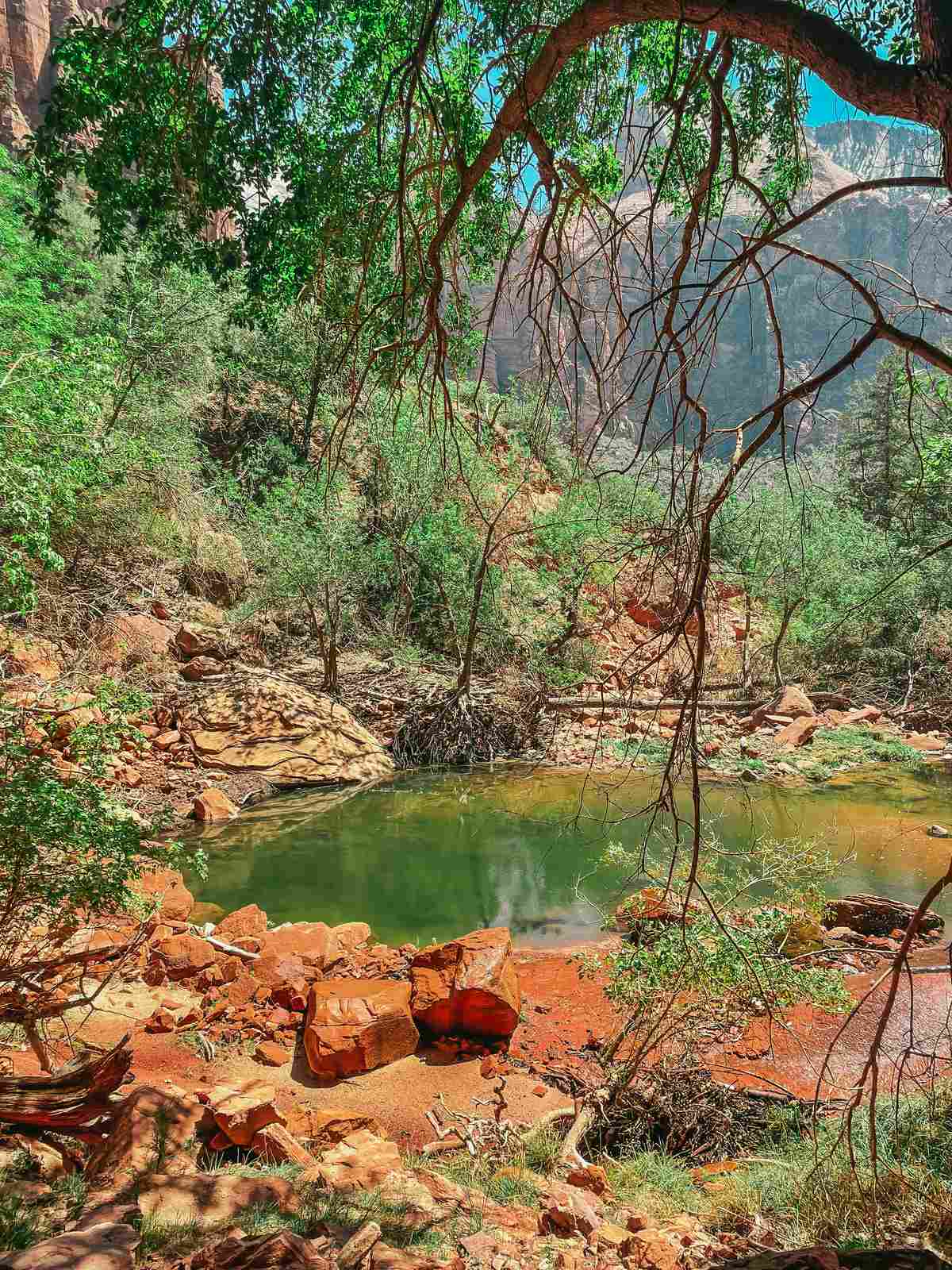 Emerald Pools trail at Zion National Park in Utah