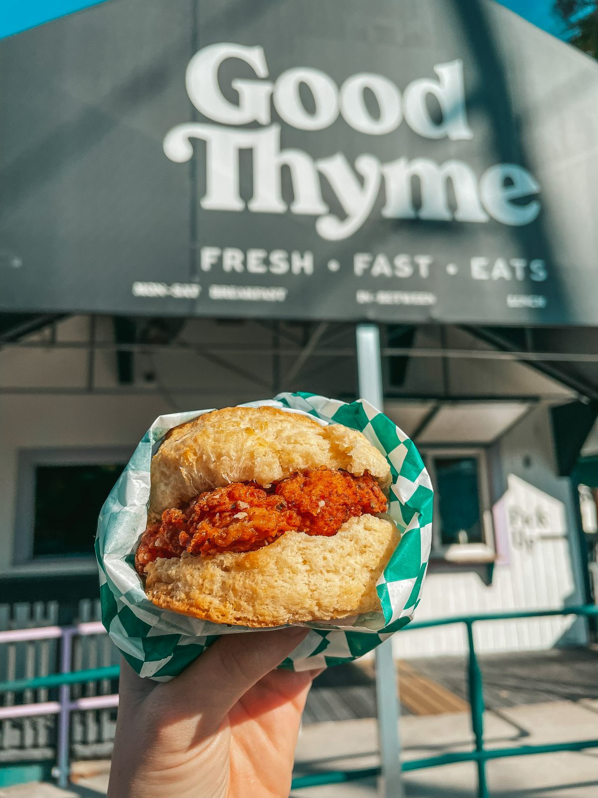 Chicken biscuit from Good Thyme in Lakeland