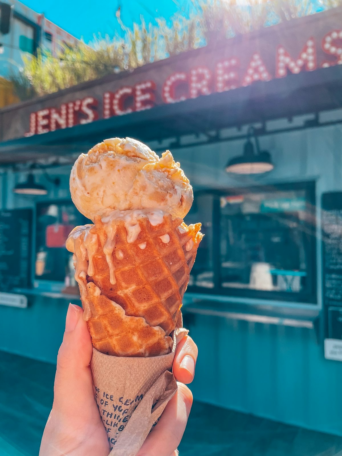 Jeni's Ice Cream scoop at Sparkman Wharf in Tampa
