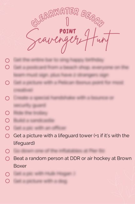 Clearwater Beach Scavenger Hunt preview pg 1