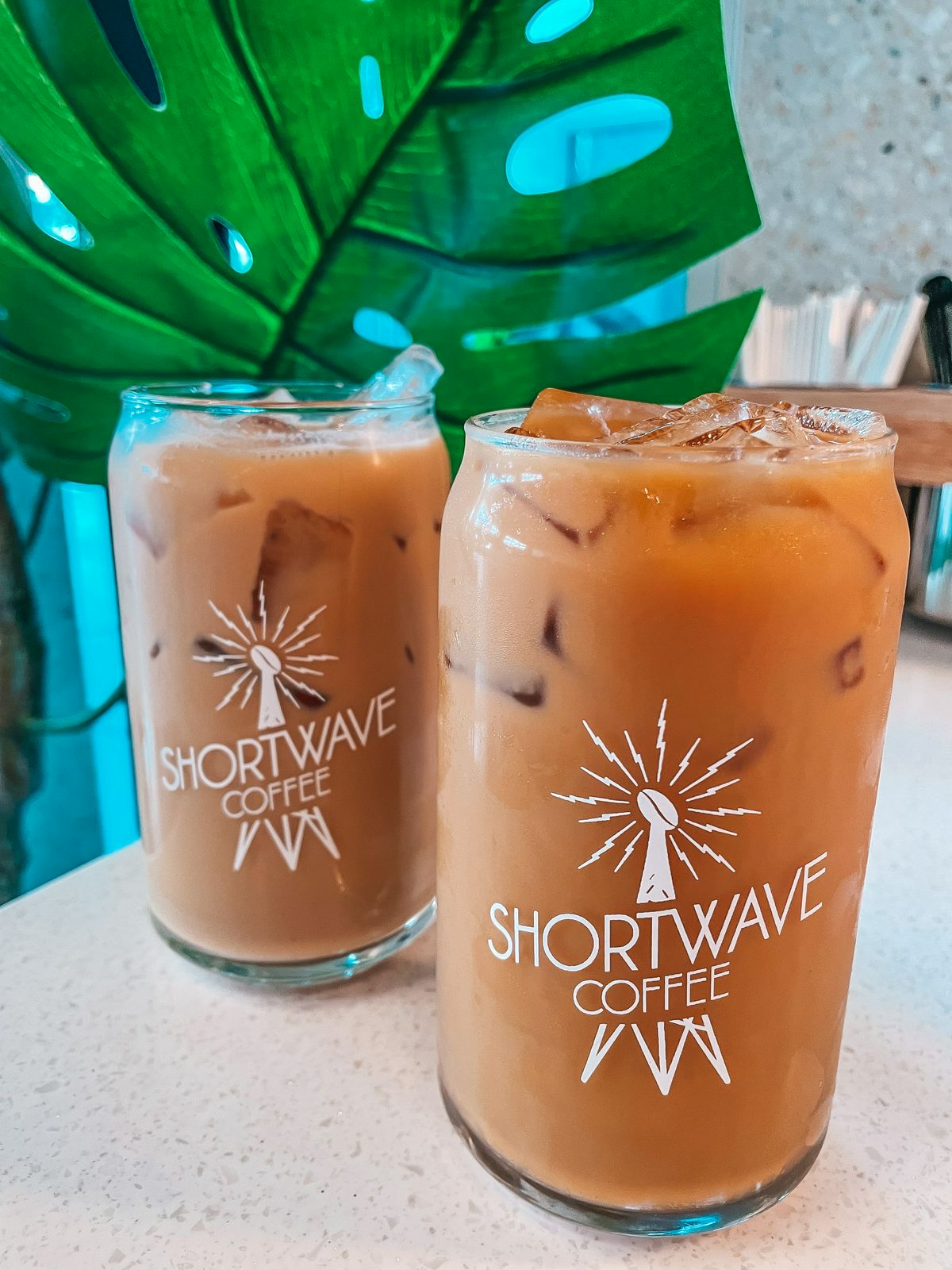 Strawberry basil iced latte from Shortwave Coffee in Tampa