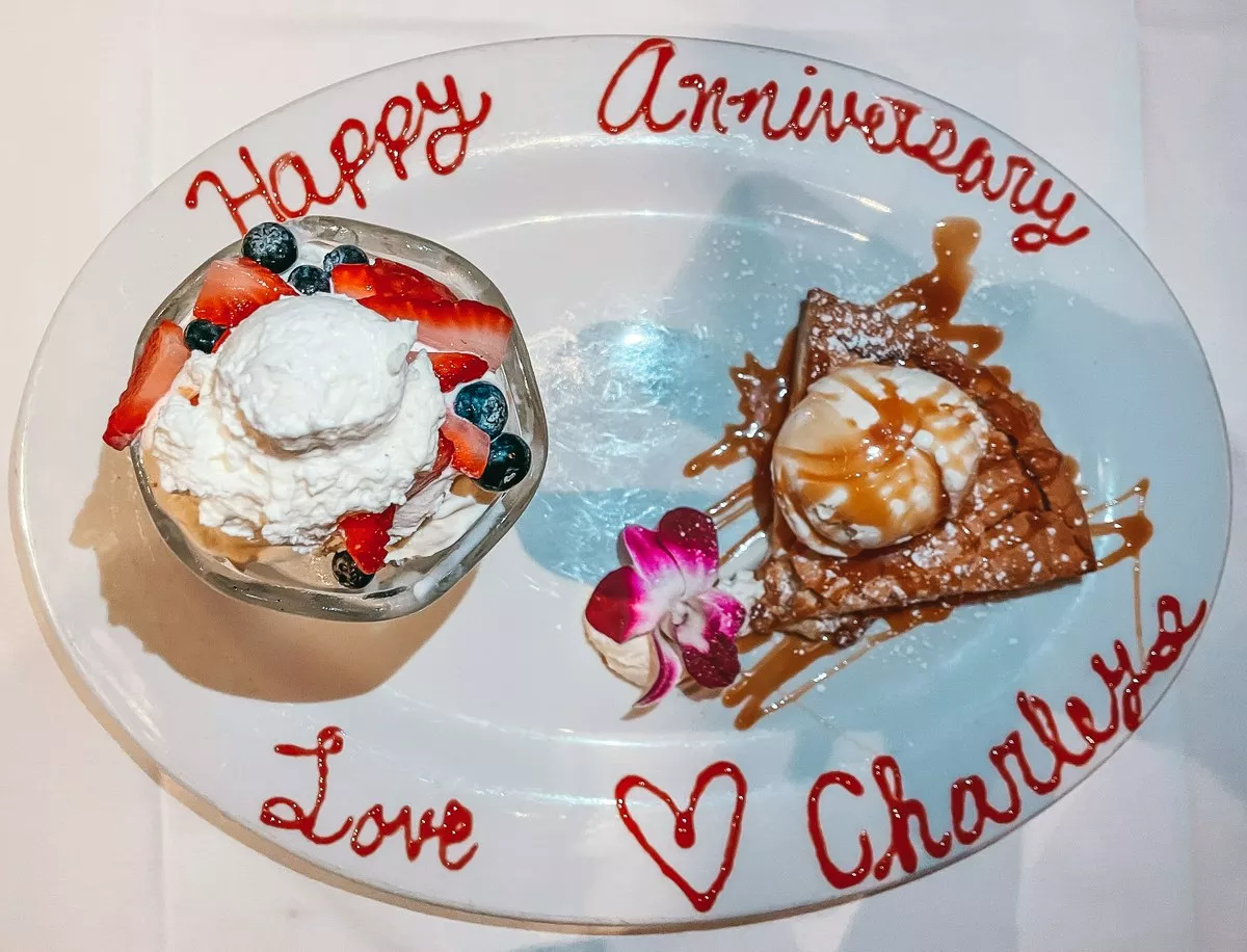 Anniversary butter cake from Charleys Steakhouse in Tampa