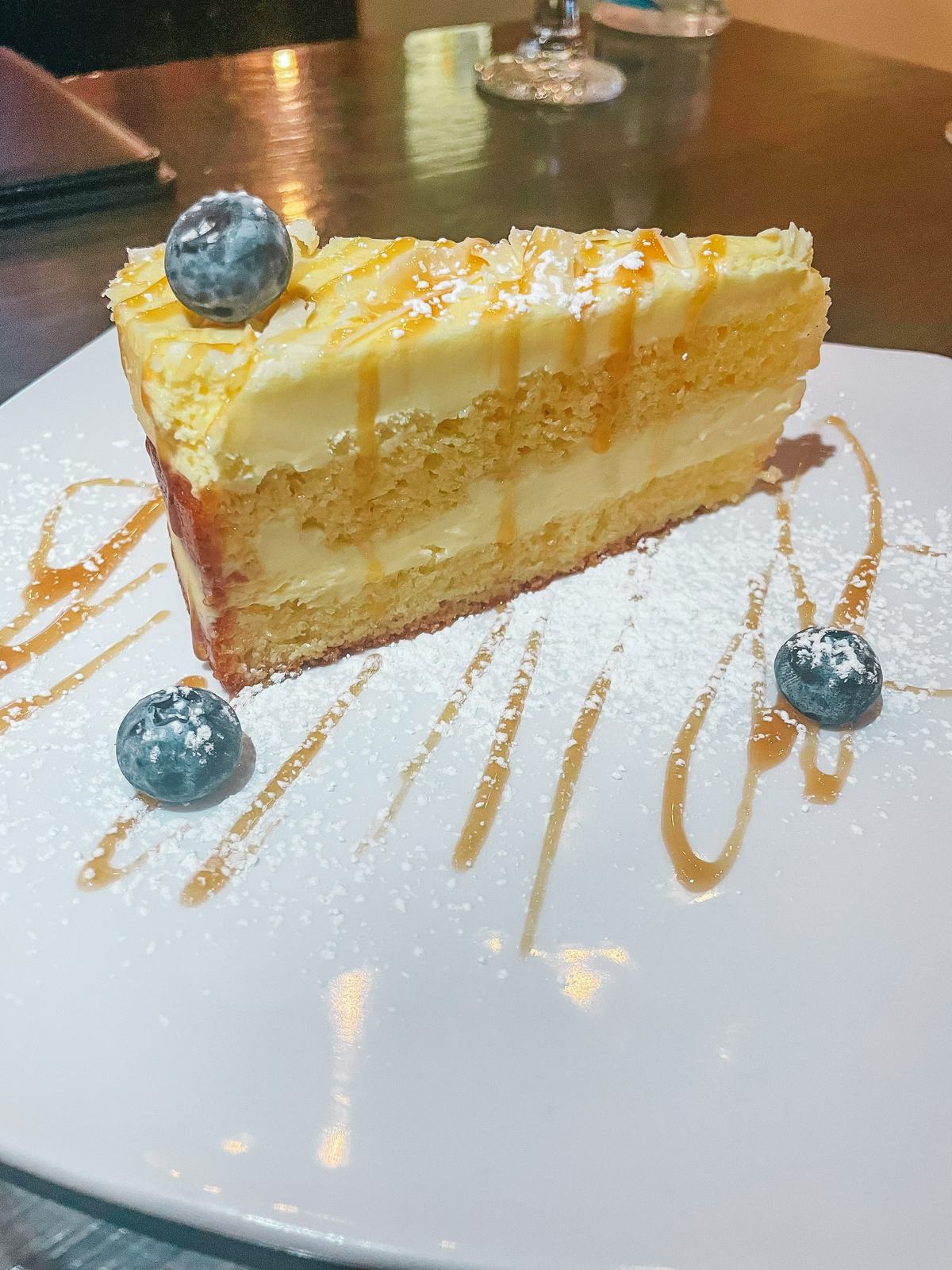 Slice of limoncello cake from Casa Italia in IRB