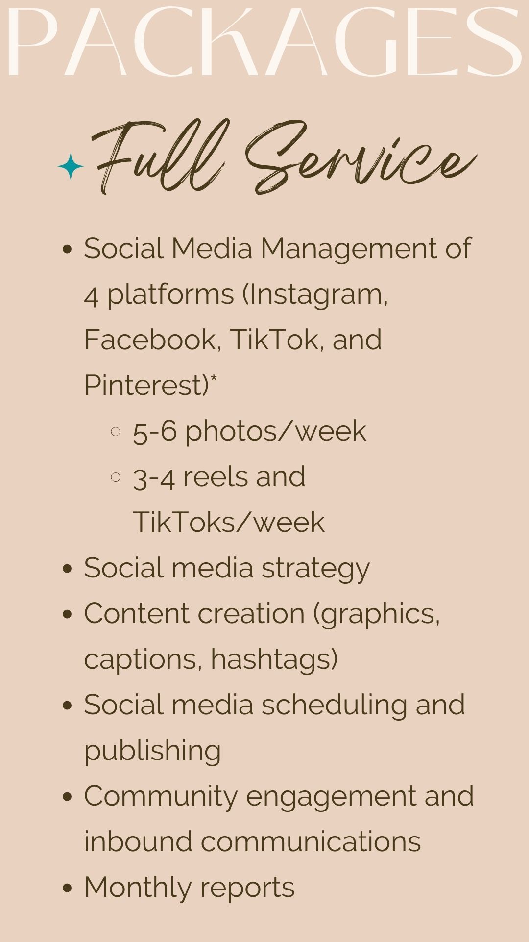 Social media manager full service package