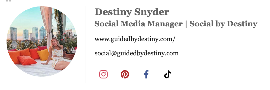 Social by Destiny WiseStamp email signature