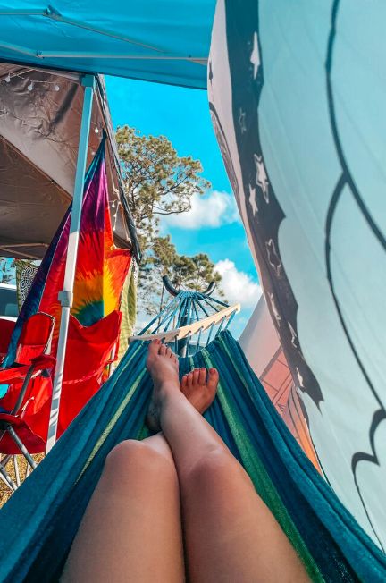 hammock lounging at campsite