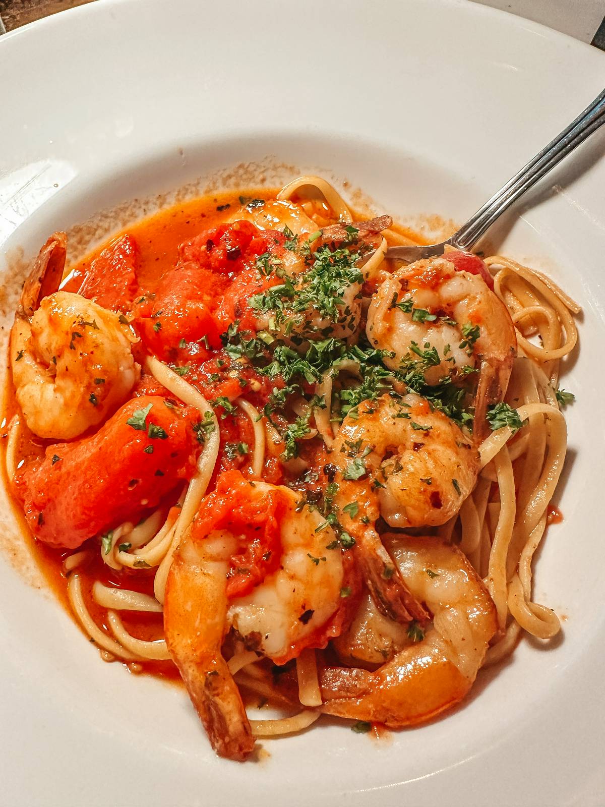 Shrimp pasta from Mimmos 30A