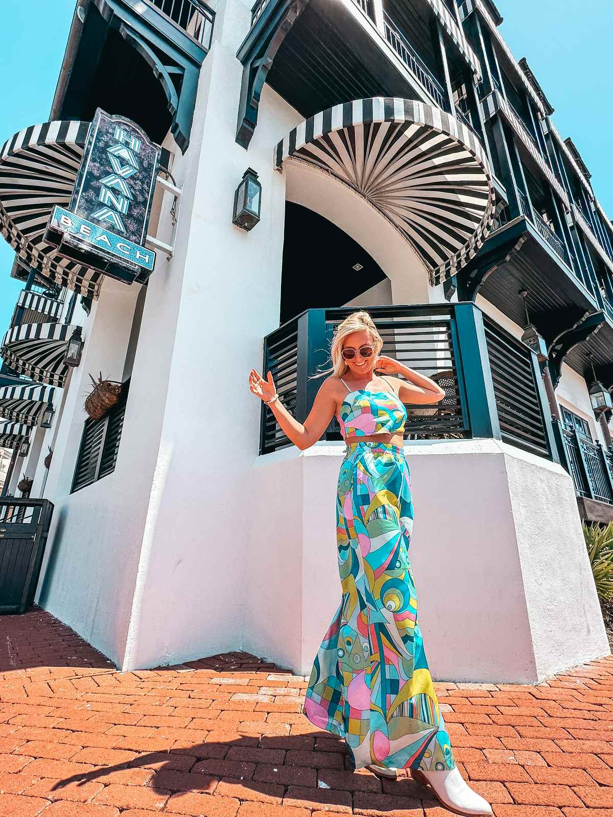 woman walking down the streets of 30A one of the things to do in 30A