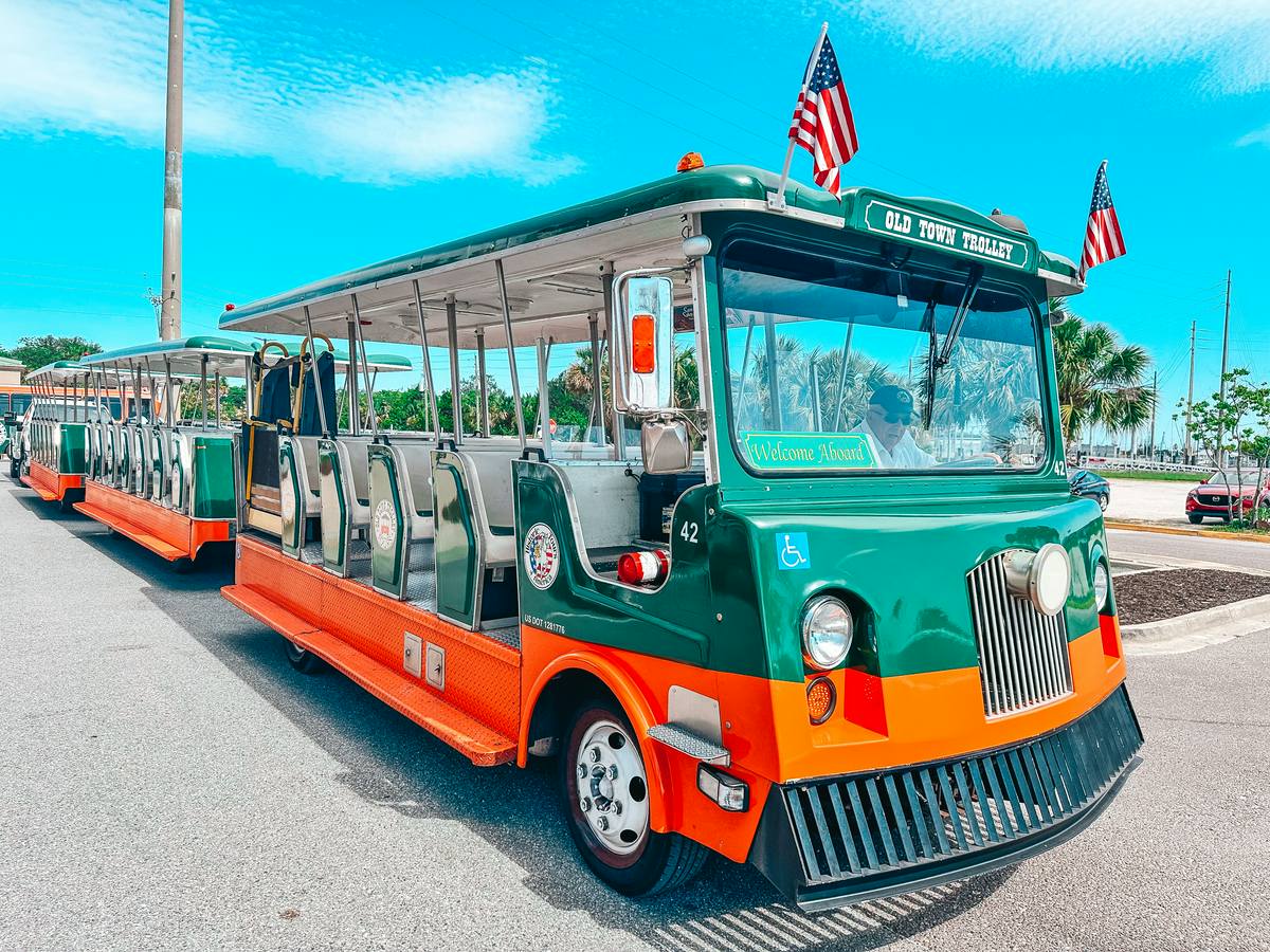 old town trolley ride while spending a Weekend in St. Augustine