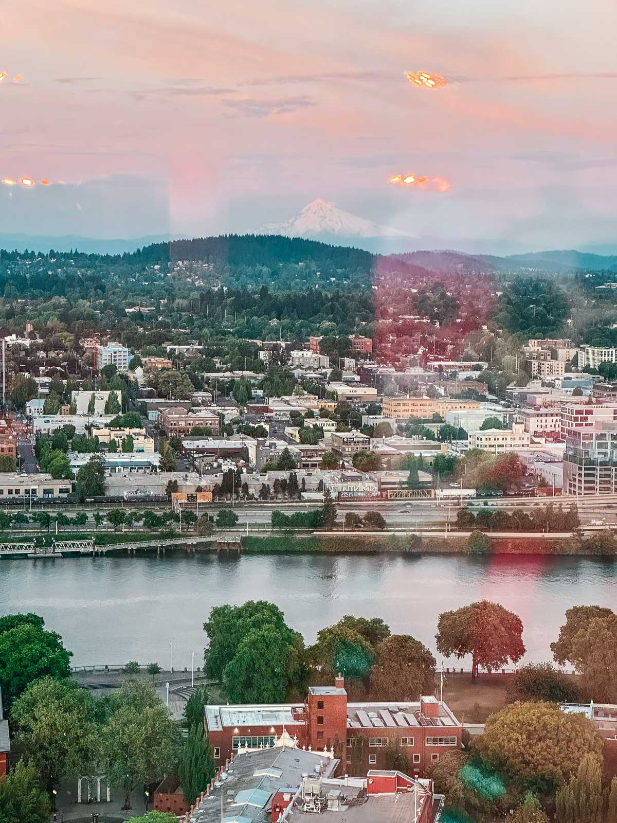 Views of Mount Hood from Portland City Grill