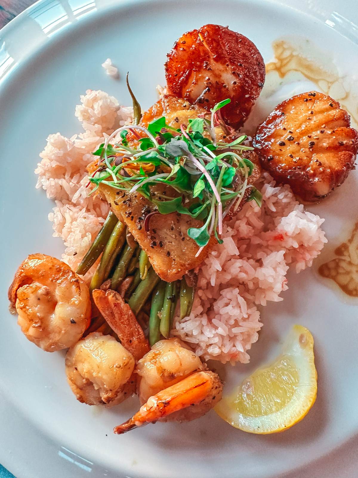 Seafood medley from River and Fort St. Augustine restaurant