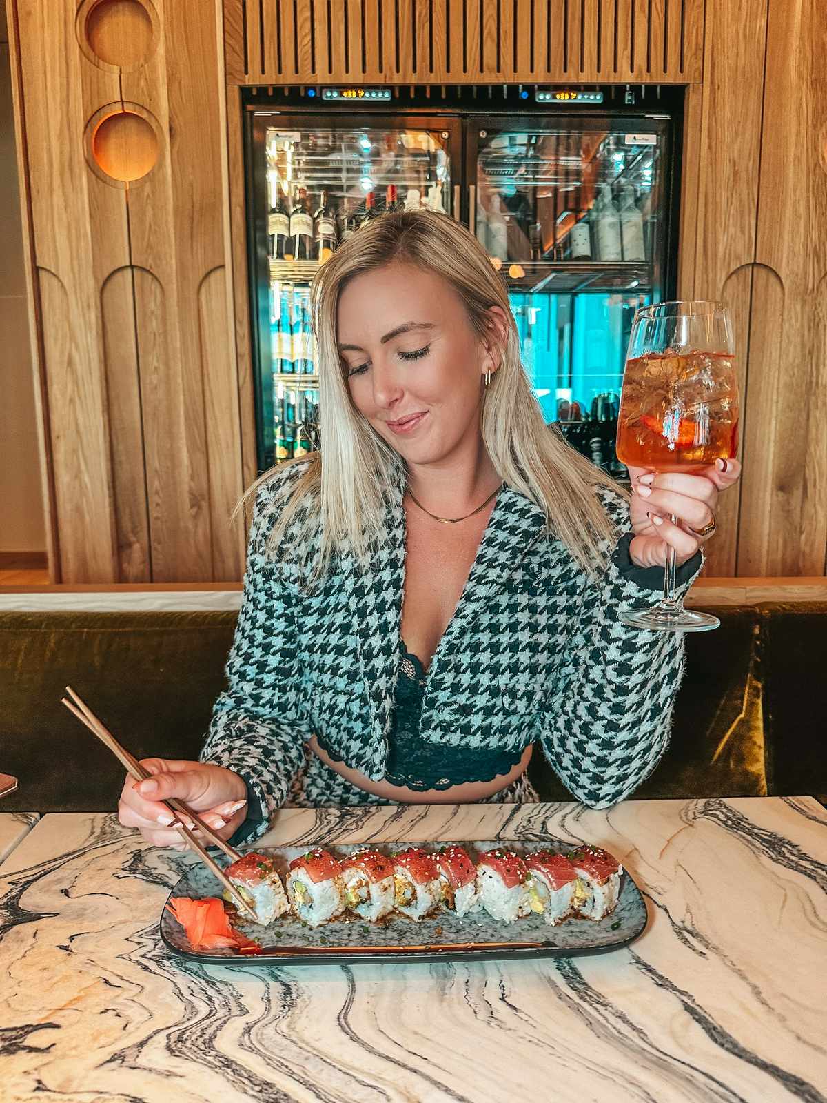 Enjoying sushi at Tampa restaurant Union