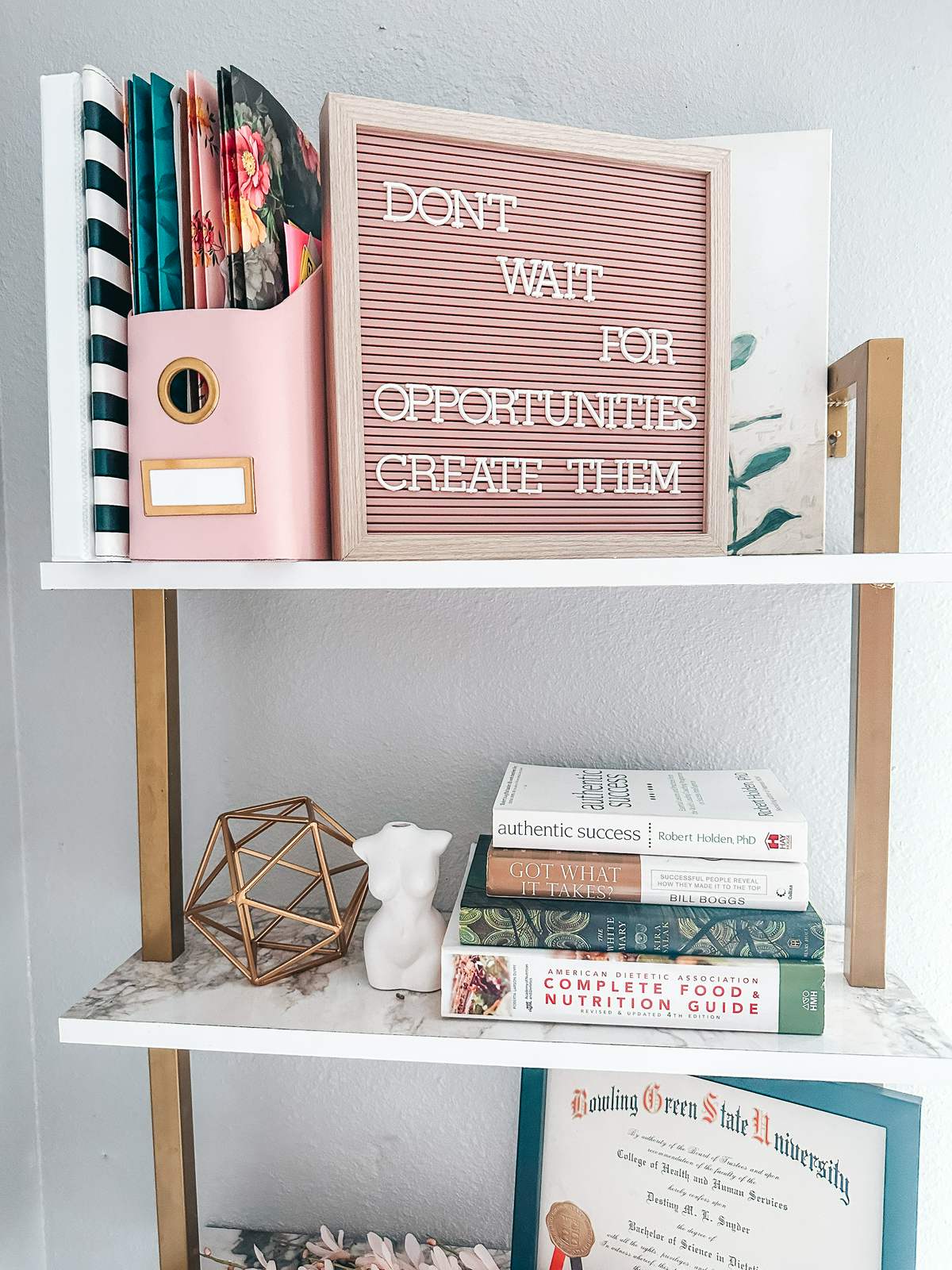 display rack with books and documents 