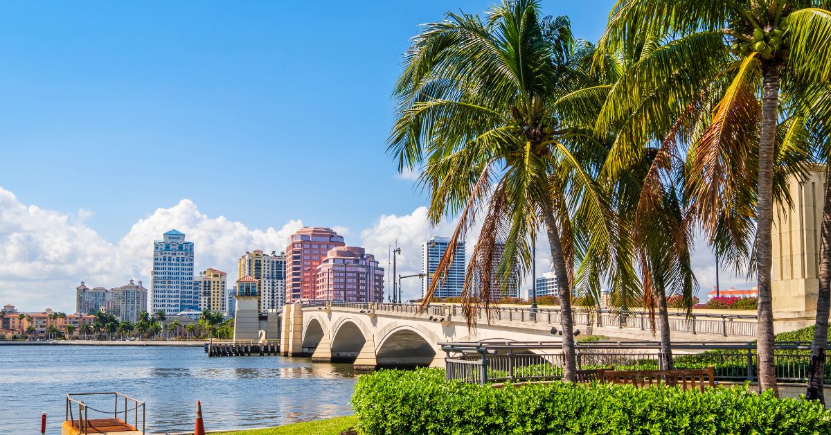 West Palm Beach Florida city skyline