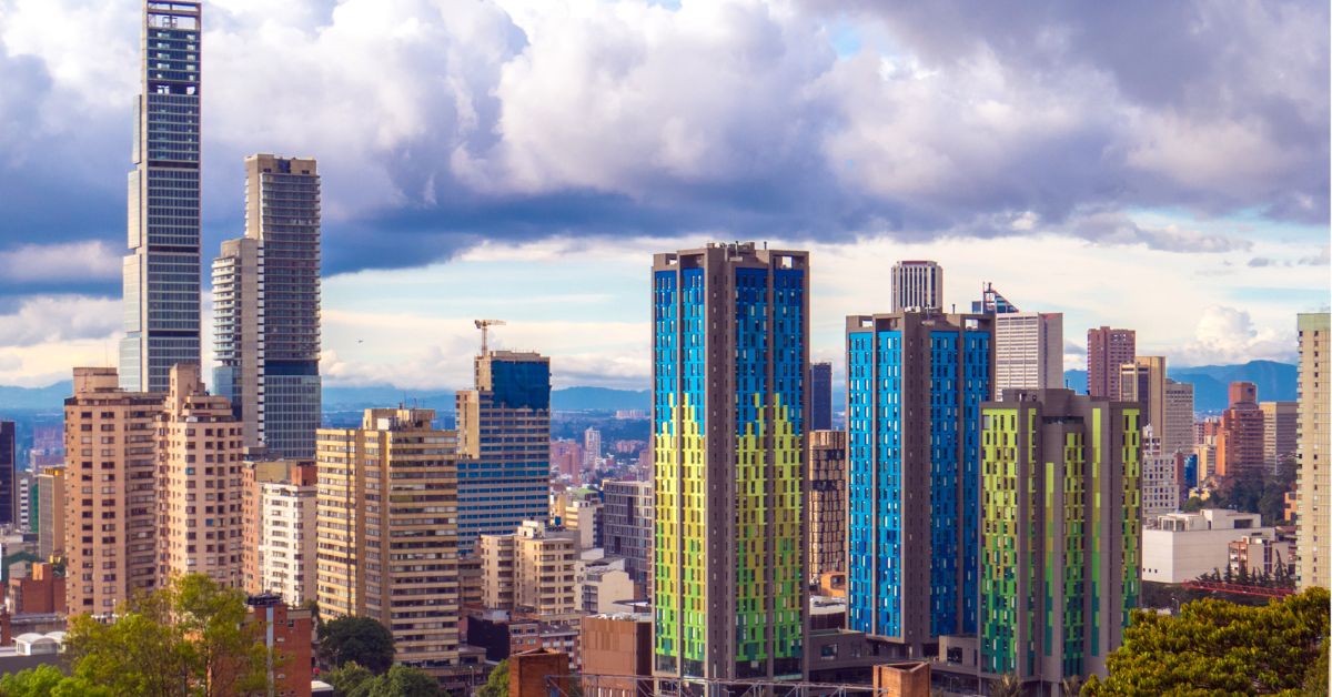 Bogota city skyline with cloudy weather