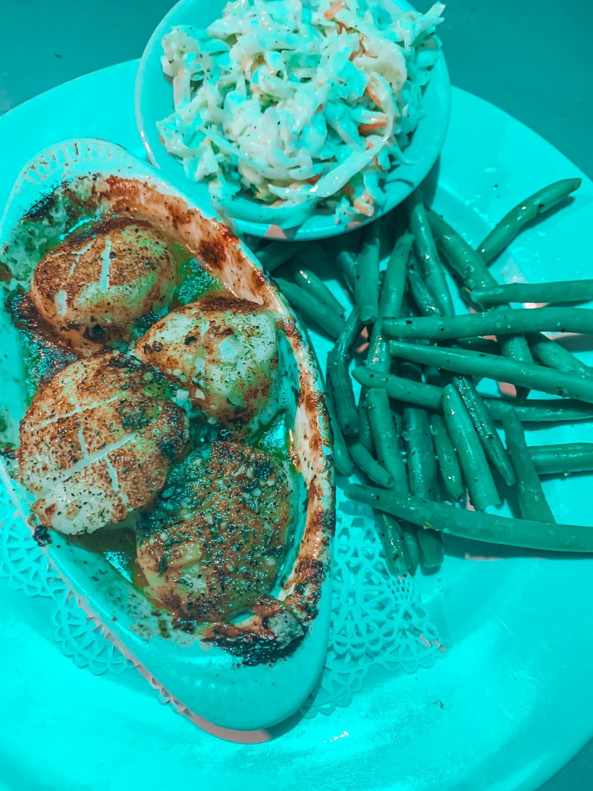Blackened scallops from Brass Monkey in Pass-A-Grille