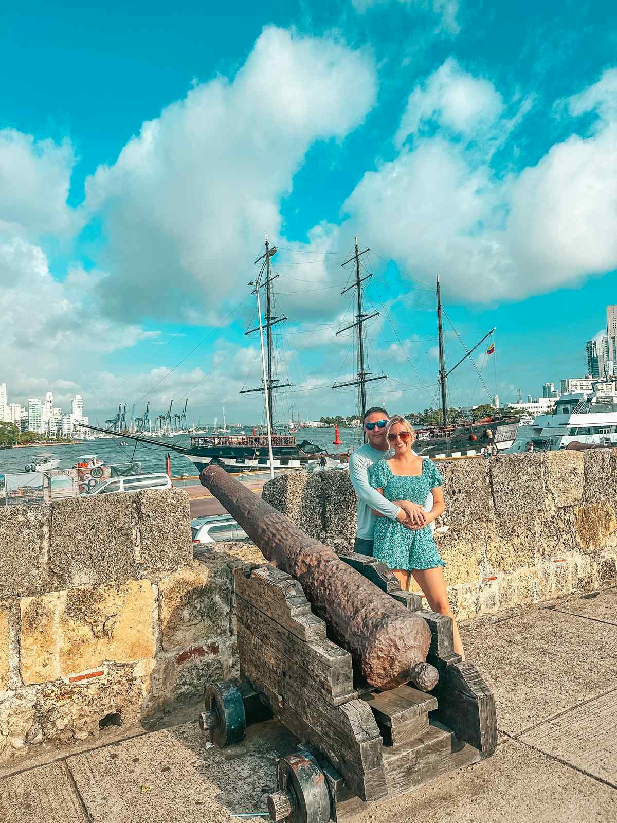 Cartagena cannon at fort wall