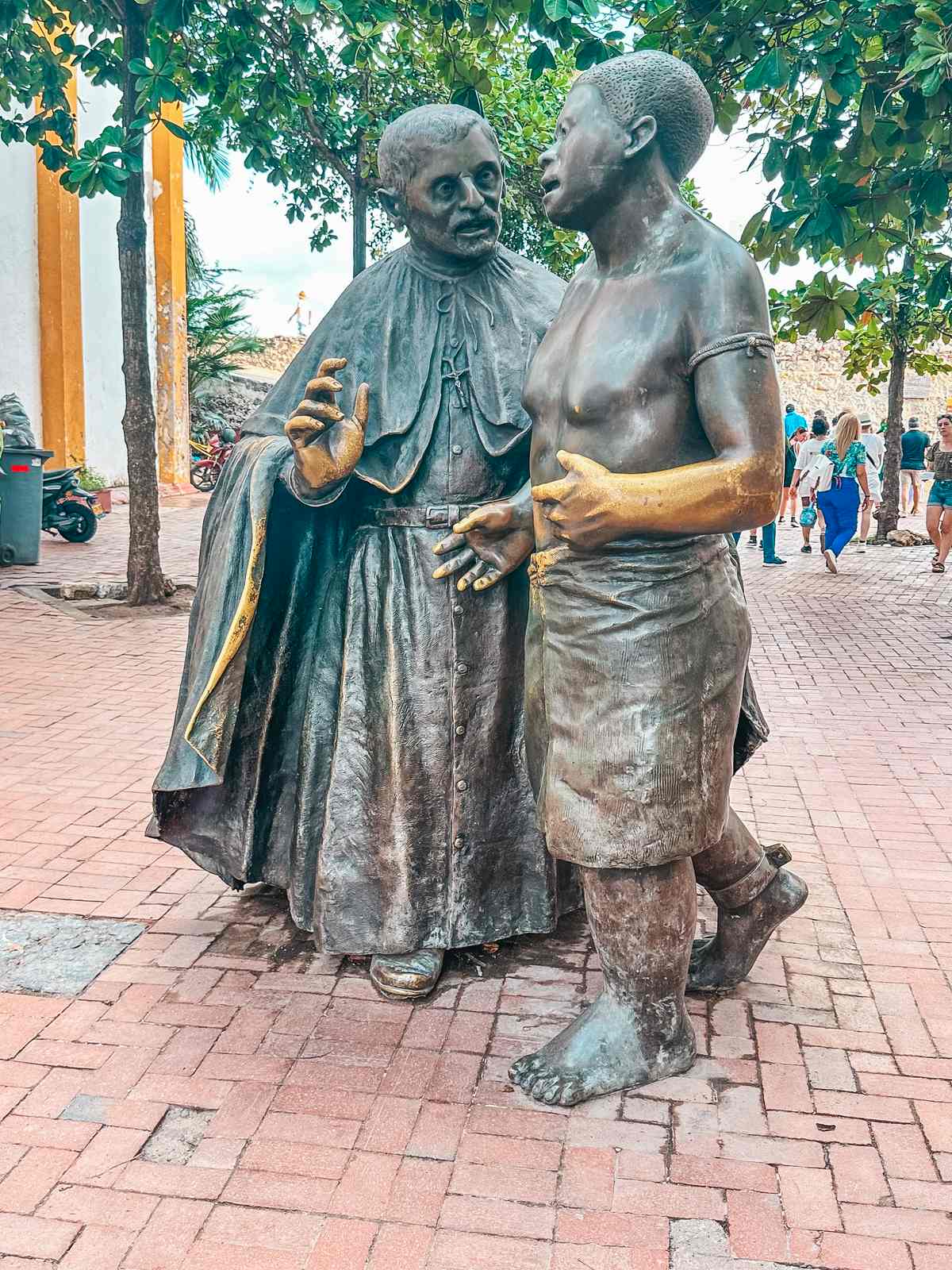 San Pedro Claver statue in Cartagena Colombia