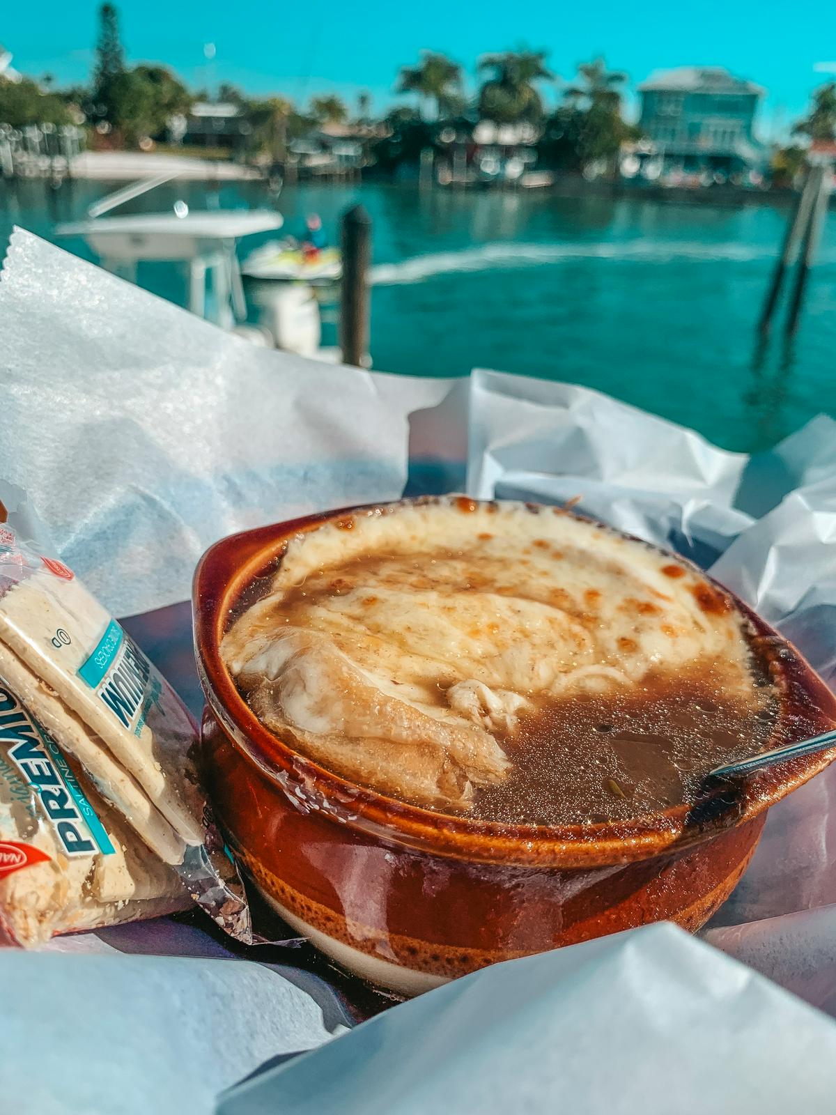 The Wharf French onion soup