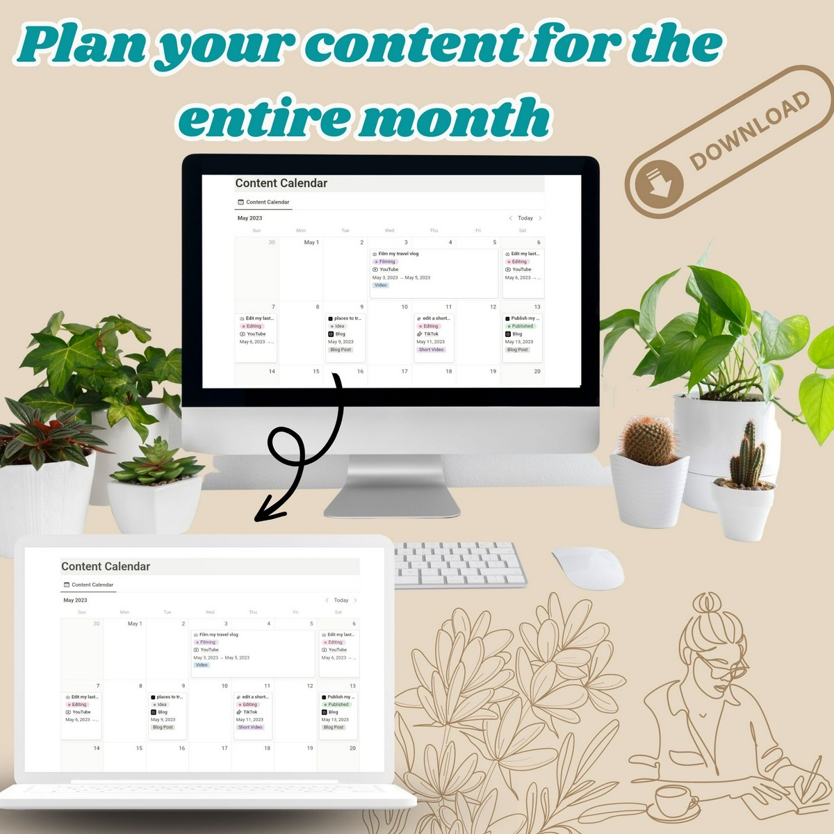 Content planner Notion Template