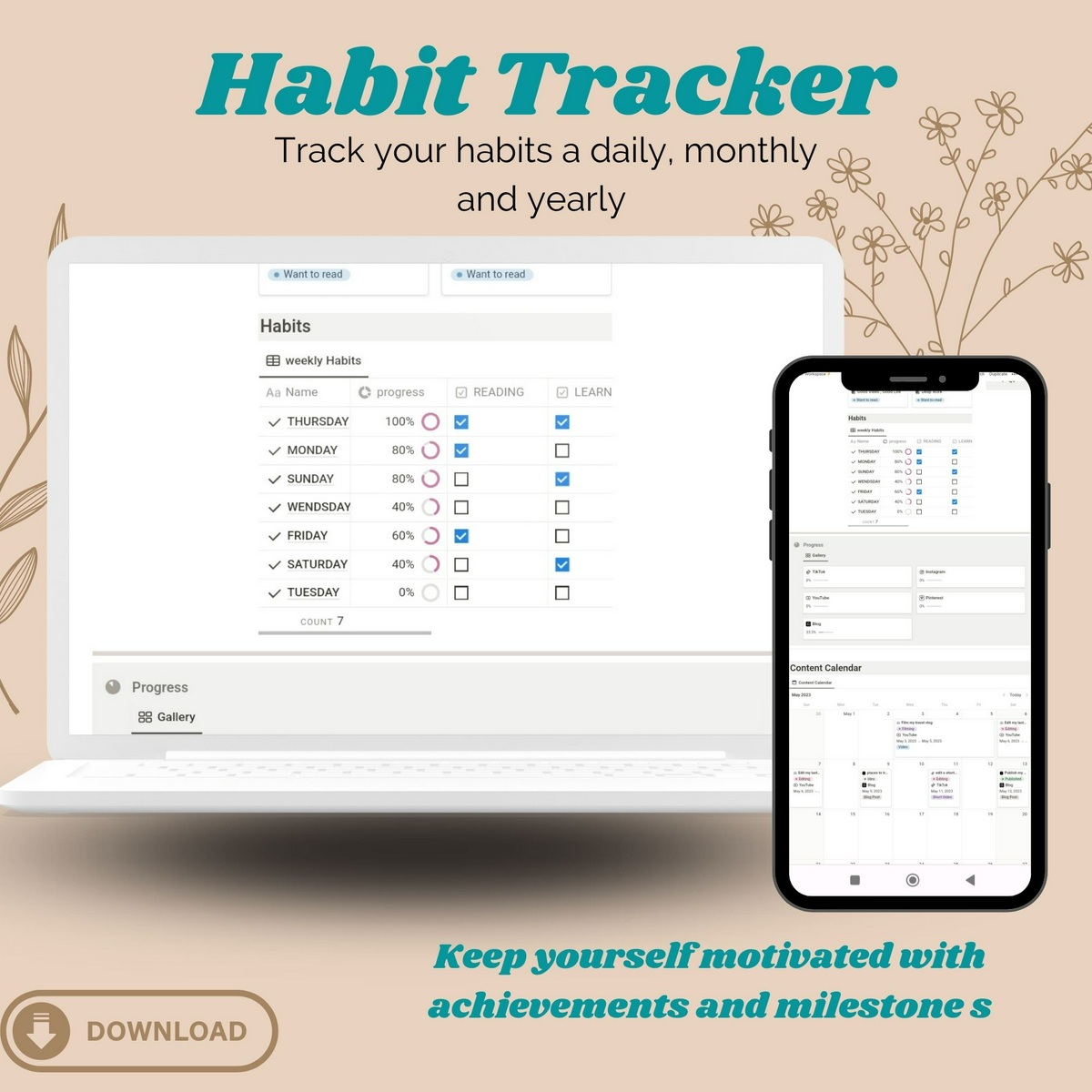 Notion Template Habit Tracker