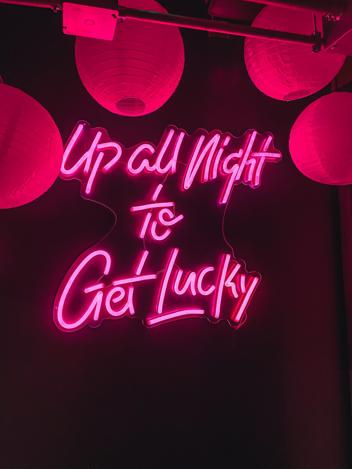 Up all night to get lucky neon sign