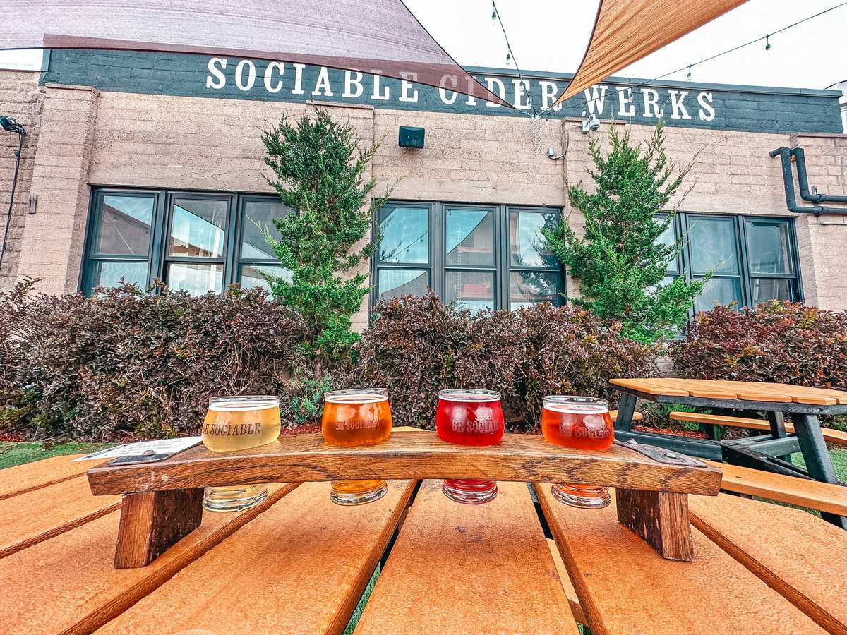 Sociable Cider Werks flight