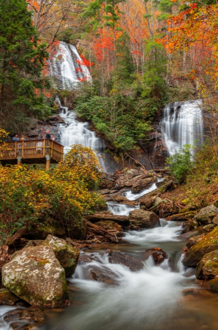 helen georgia waterfalls in the fall