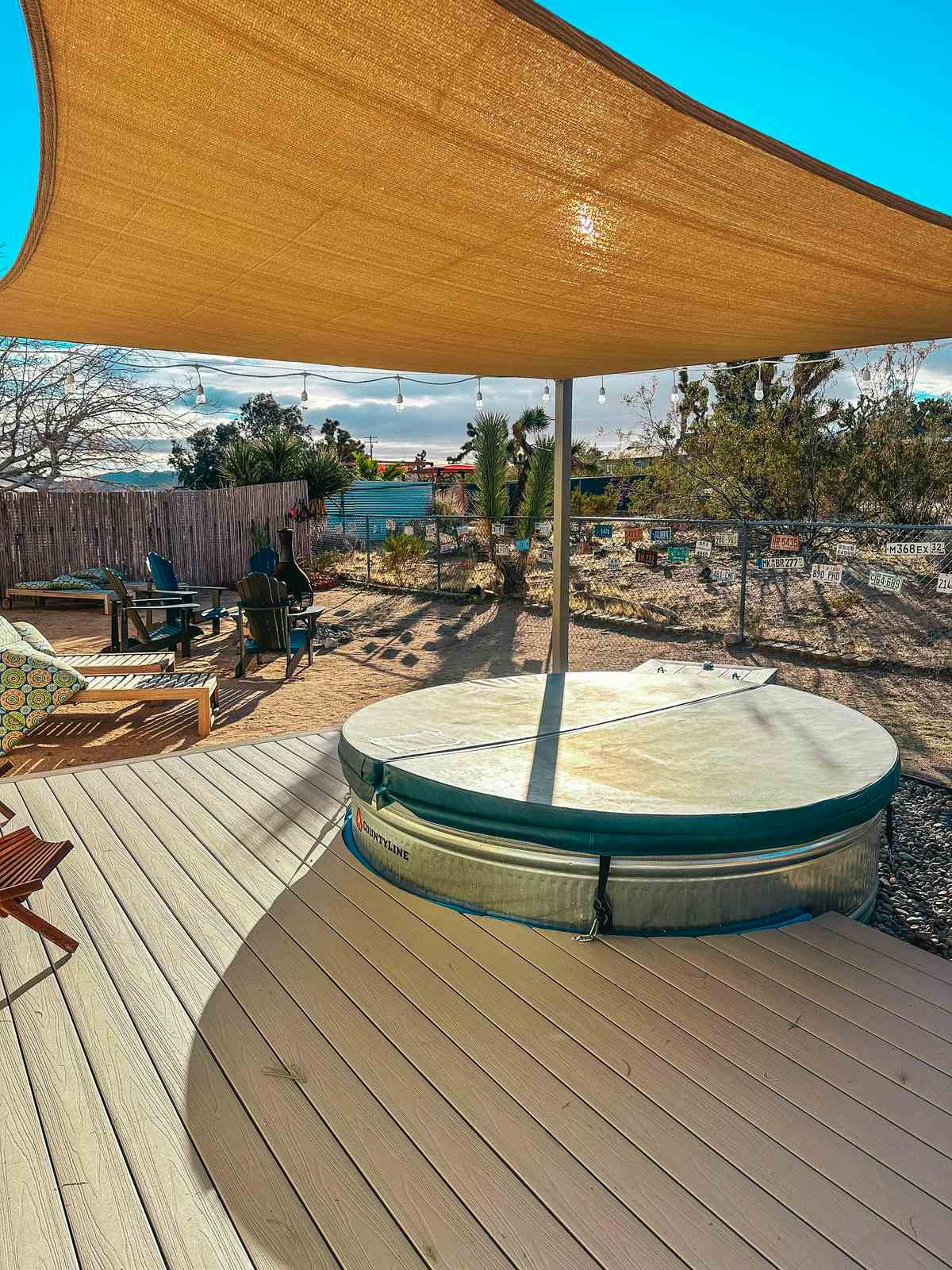 Cowboy pool at backyard of Joshua Tree rental