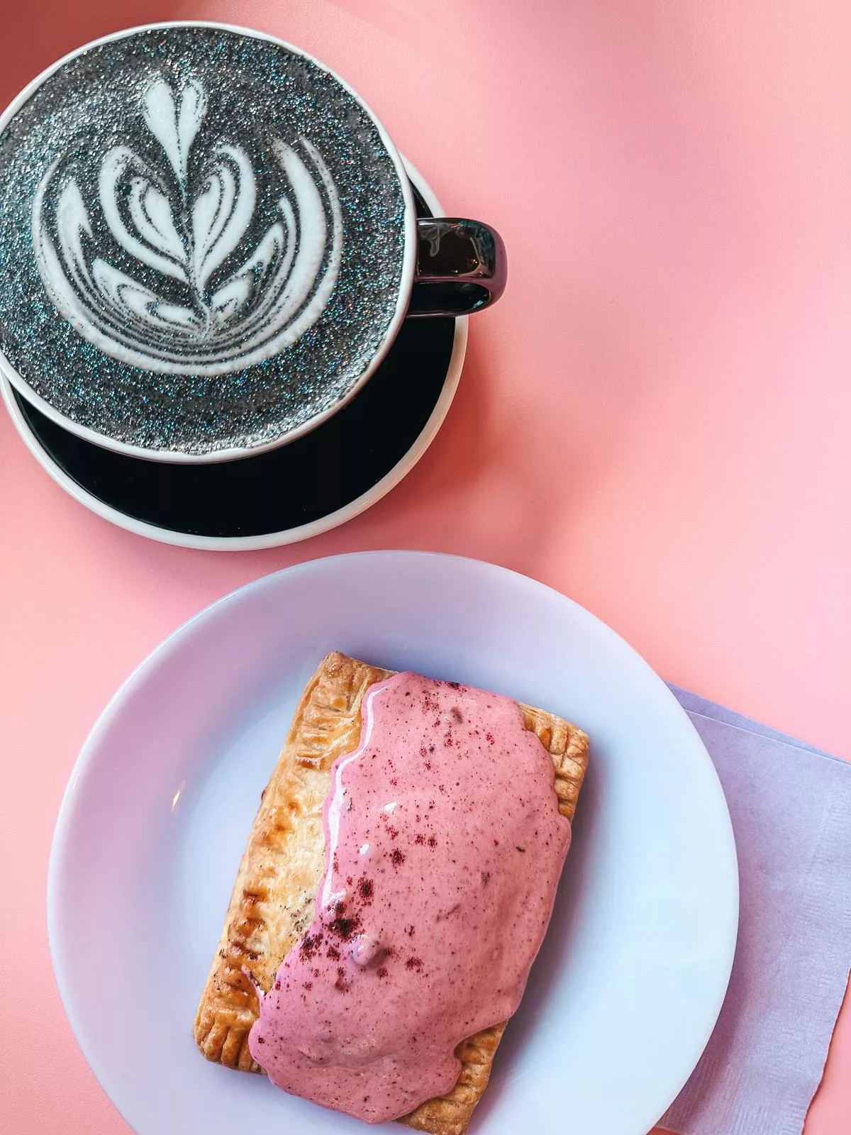 Elevenses Co glitter latte and poptart