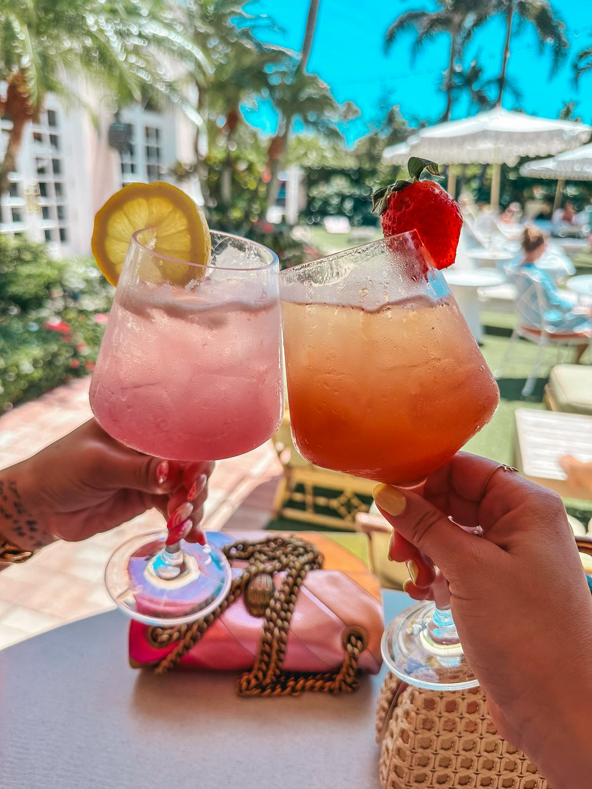 Cheersing spritzes at The Colony Hotel in Palm Beach