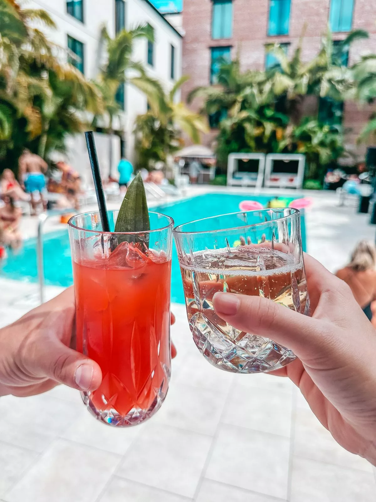 Cocktails at Hotel Haya pool party in Tampa