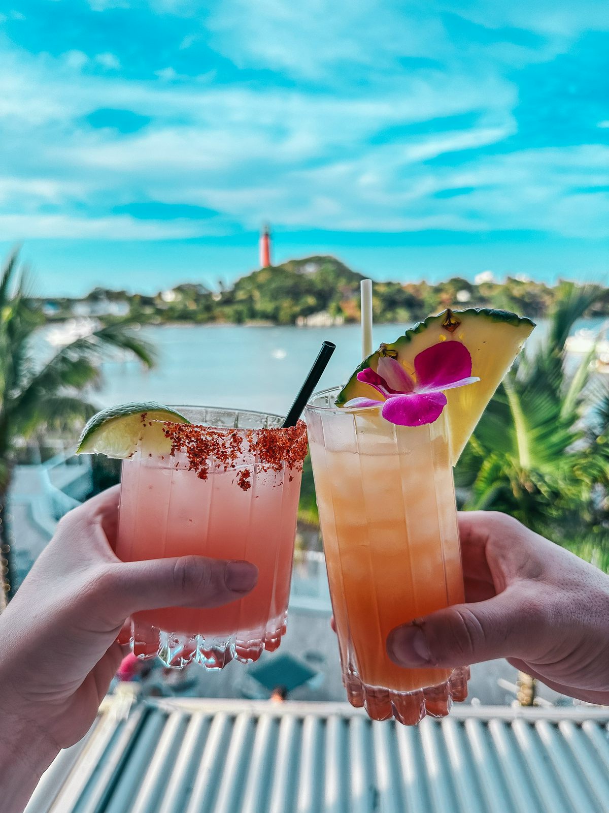 Cocktails with a view from Topside at the Beacon in Jupiter
