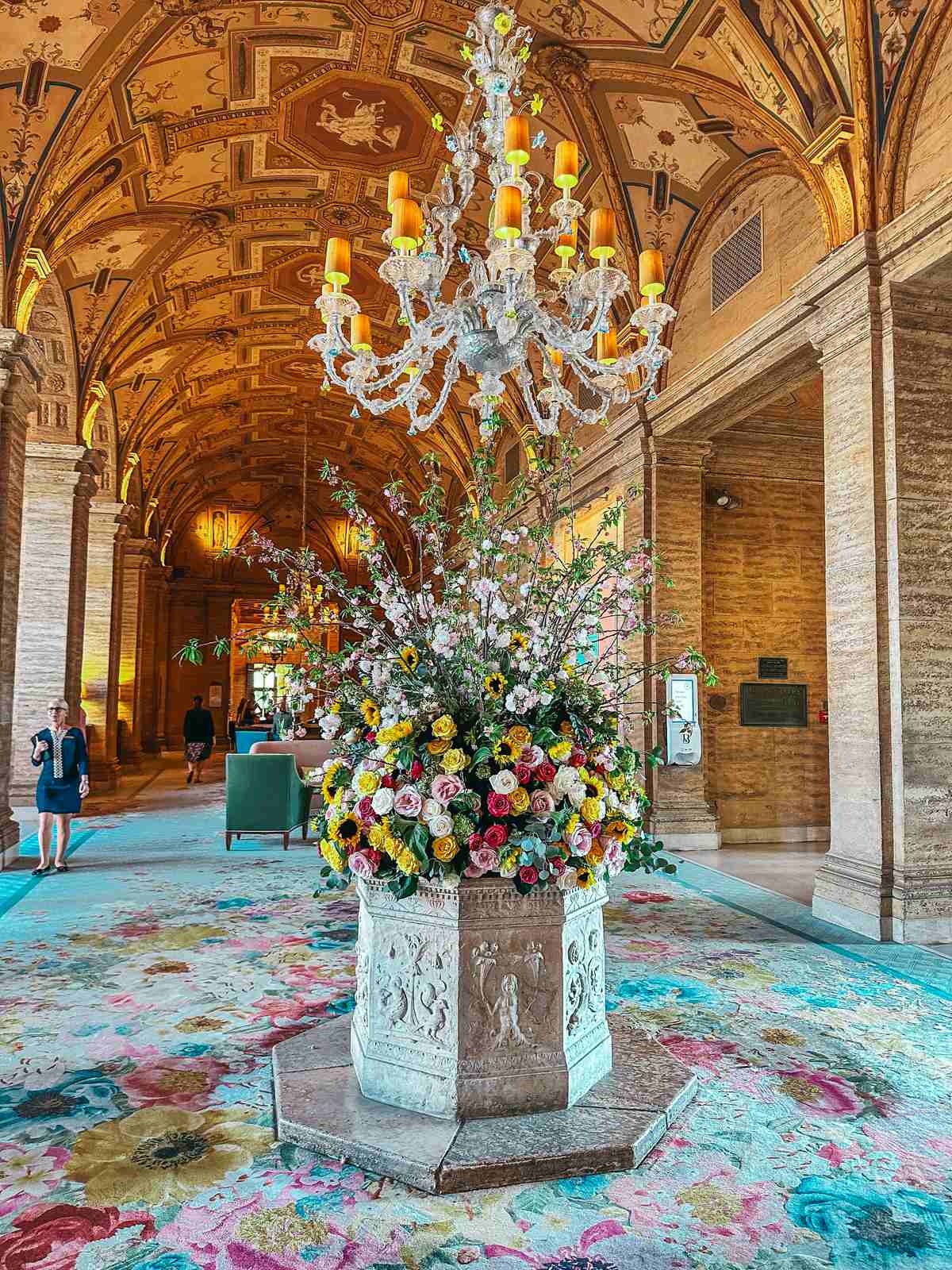 Grand flower arrangement at The Breakers Hotel in Palm Beach
