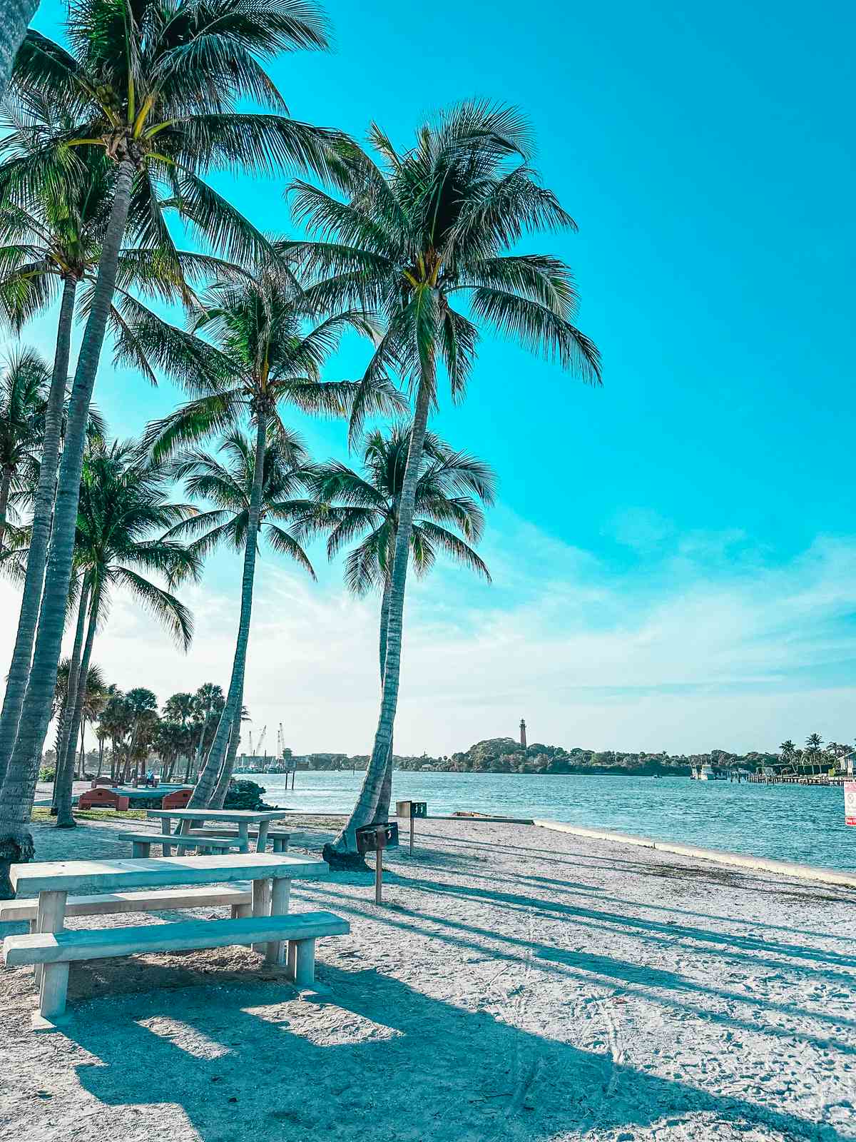 Picnic tables at DuBois Park in Jupiter