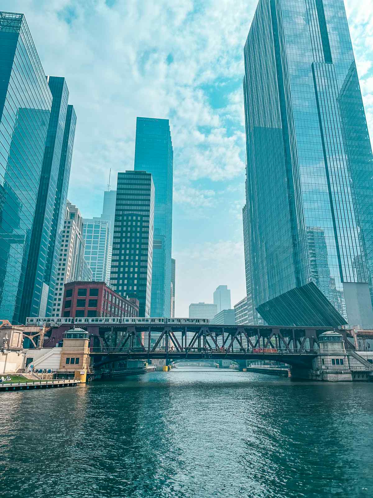 Views of bridge and city during Shoreline Sightseeing Architecture River Tour in Chicago