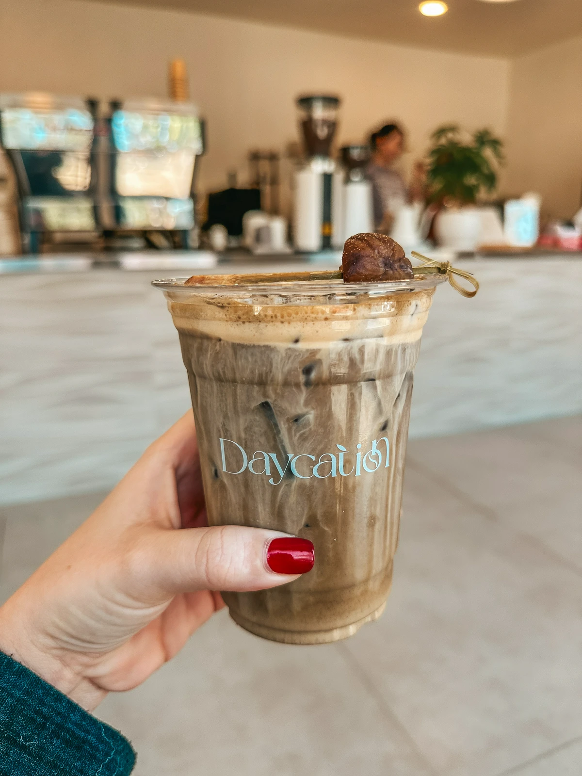 Specialty latte from Daycation Coffee in St Pete