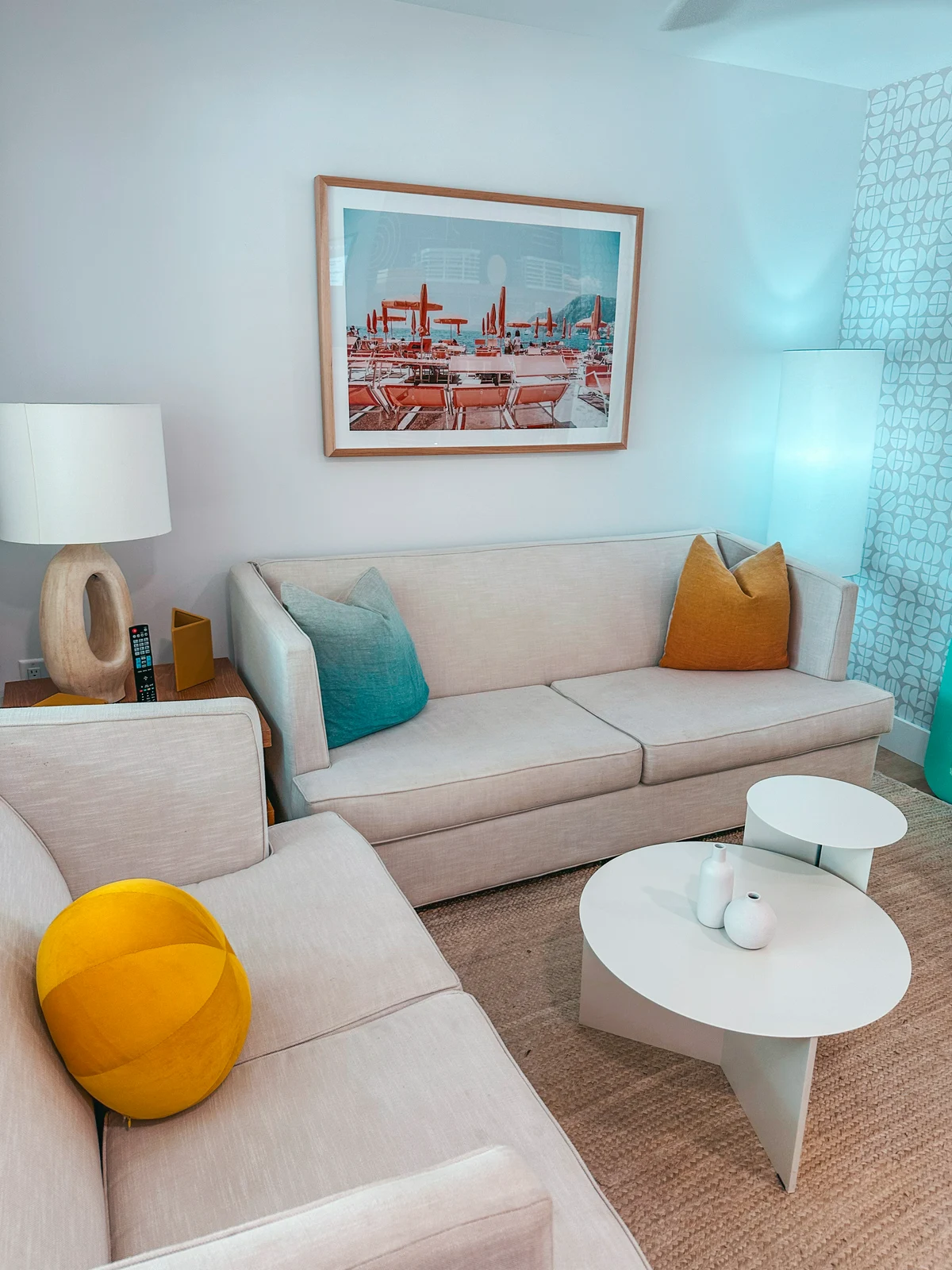 Living room at Mello on the Beach on Anna Maria Island