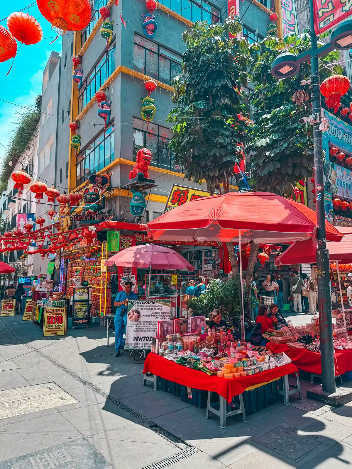 Good stands in Barrio Chino in Mexico City