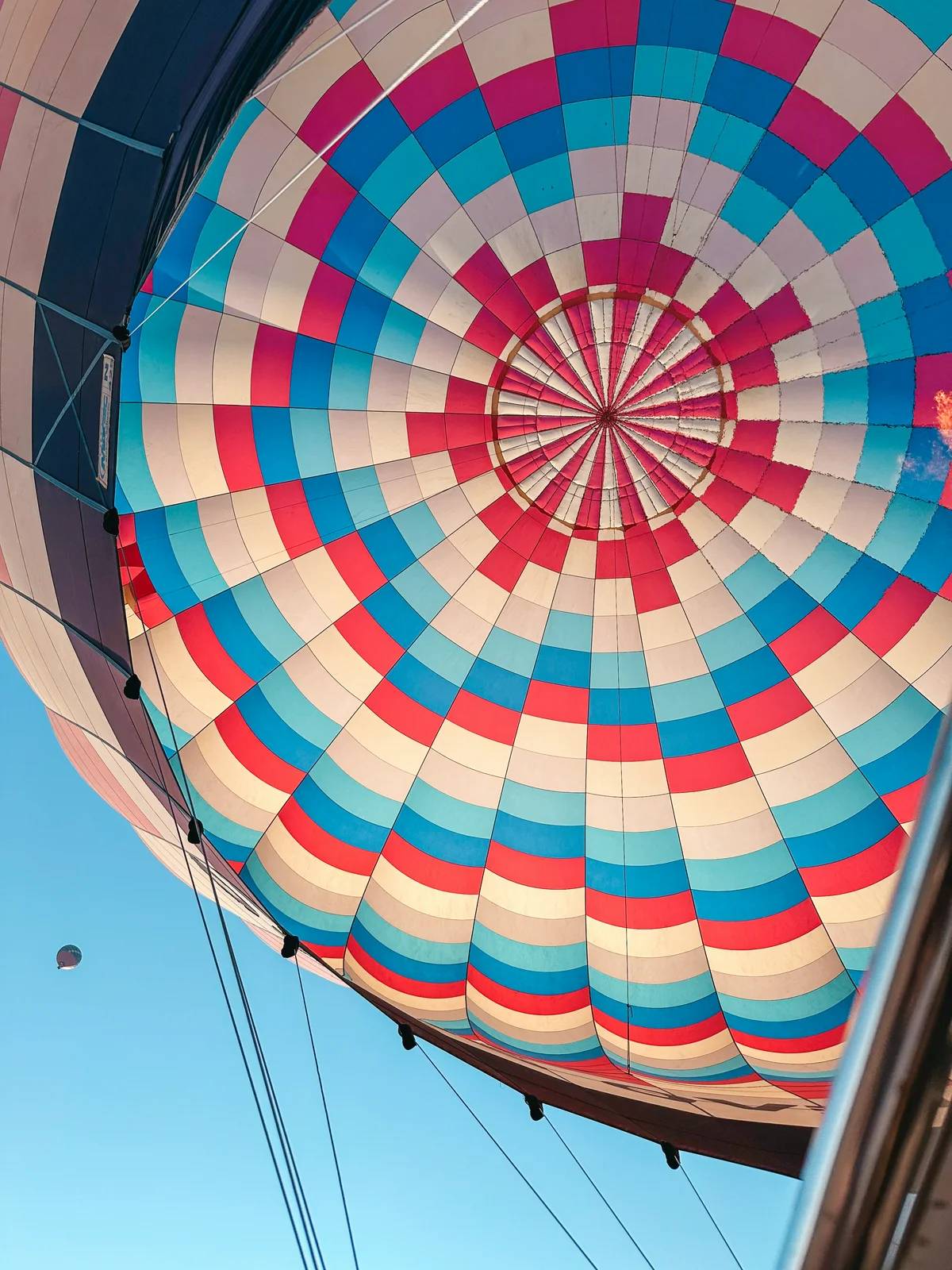 View of the inside of the hot air balloon near Mexico City