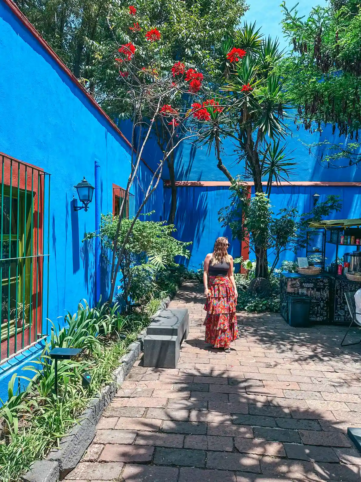 Woman admiring the Frida Kahlo Museum in Mexico City