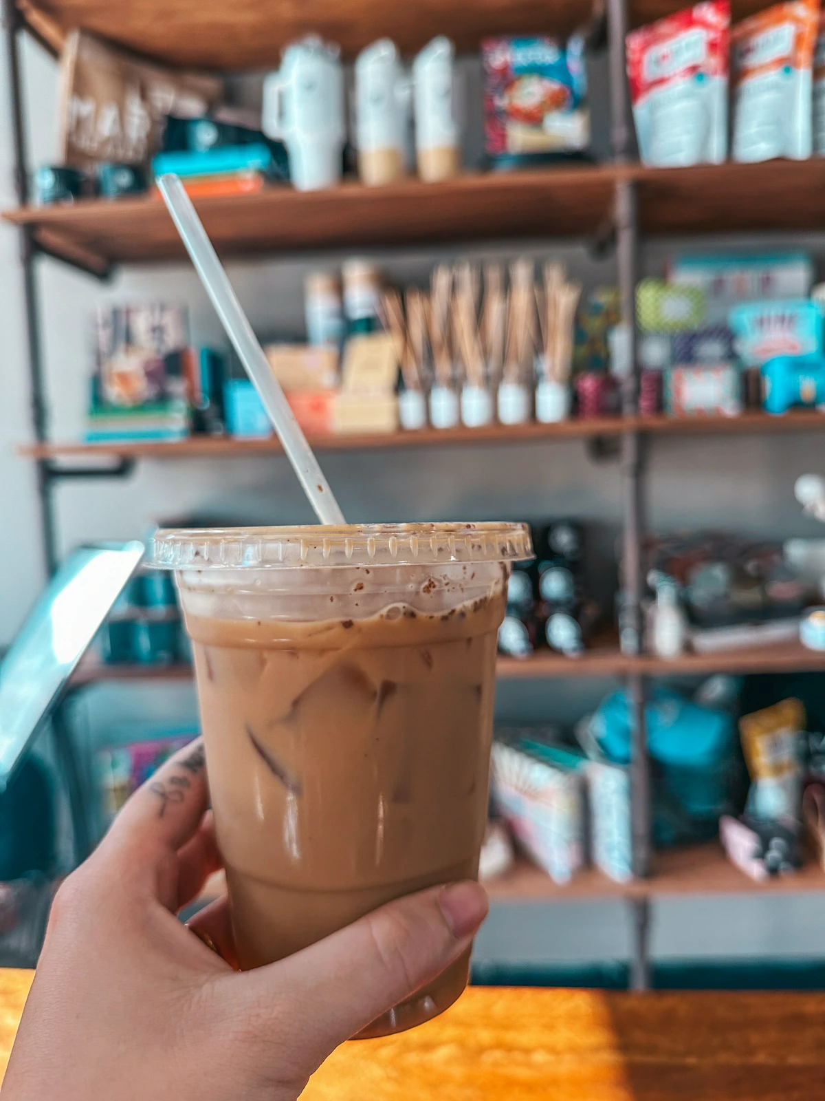 Iced latte from DI Coffee Bar in Seminole Heights Tampa