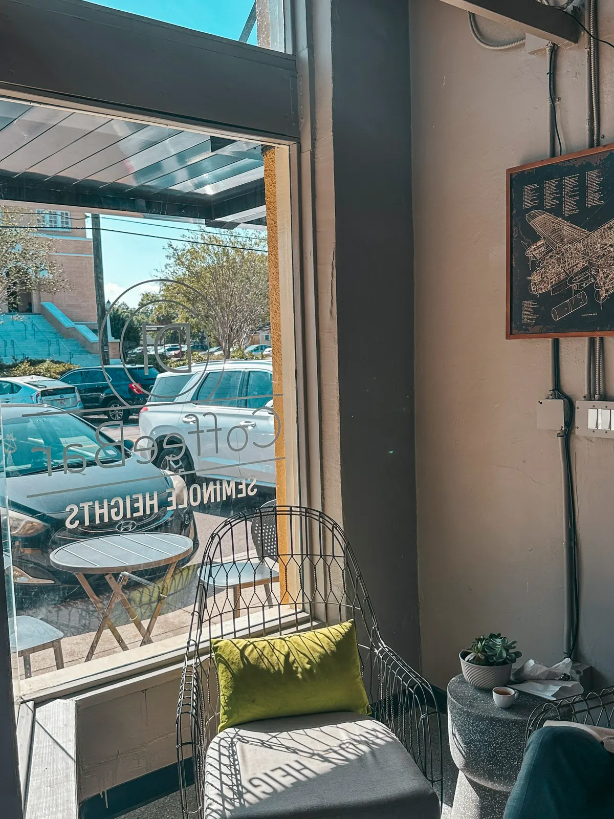 Seating at DI Coffee Bar in Seminole Heights Tampa