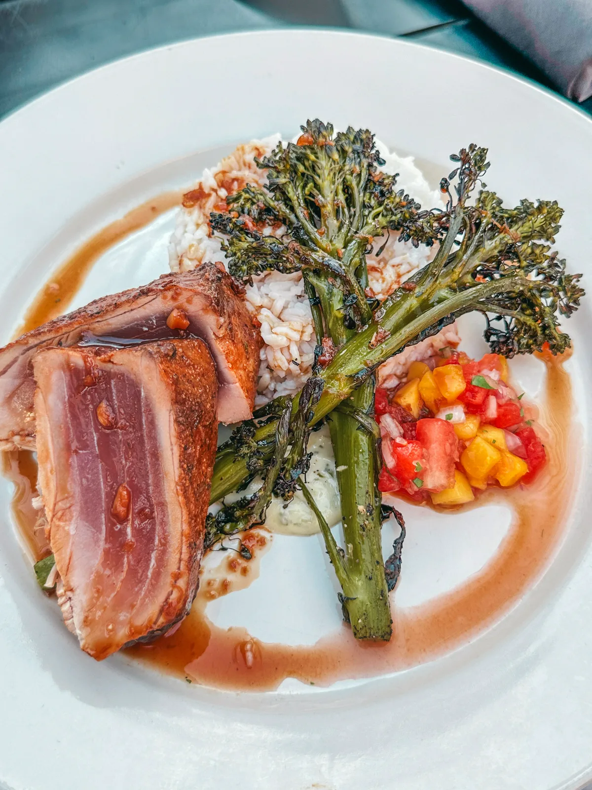 Tuna dinner from SALT Bar and Table on Anna Maria Island Florida