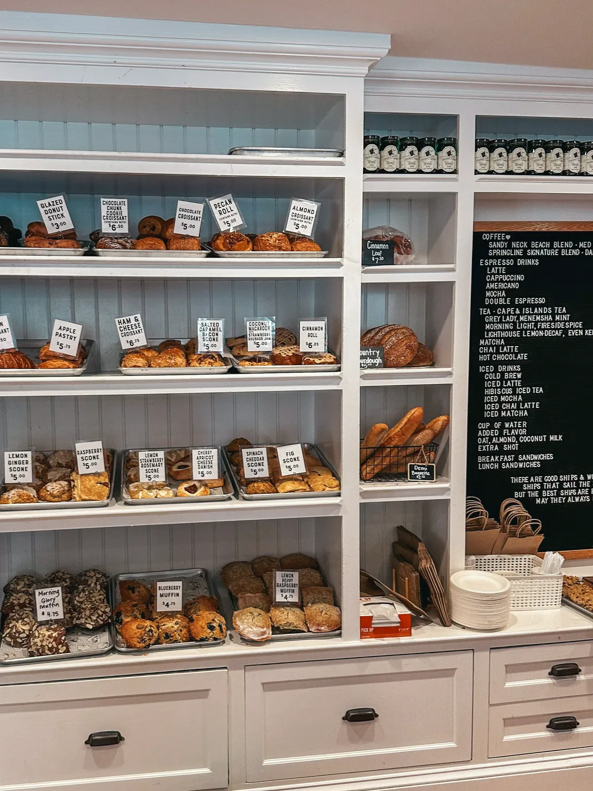 Baked goods at Lighthouse Keepers Pantry coffee shop on Cape Cod