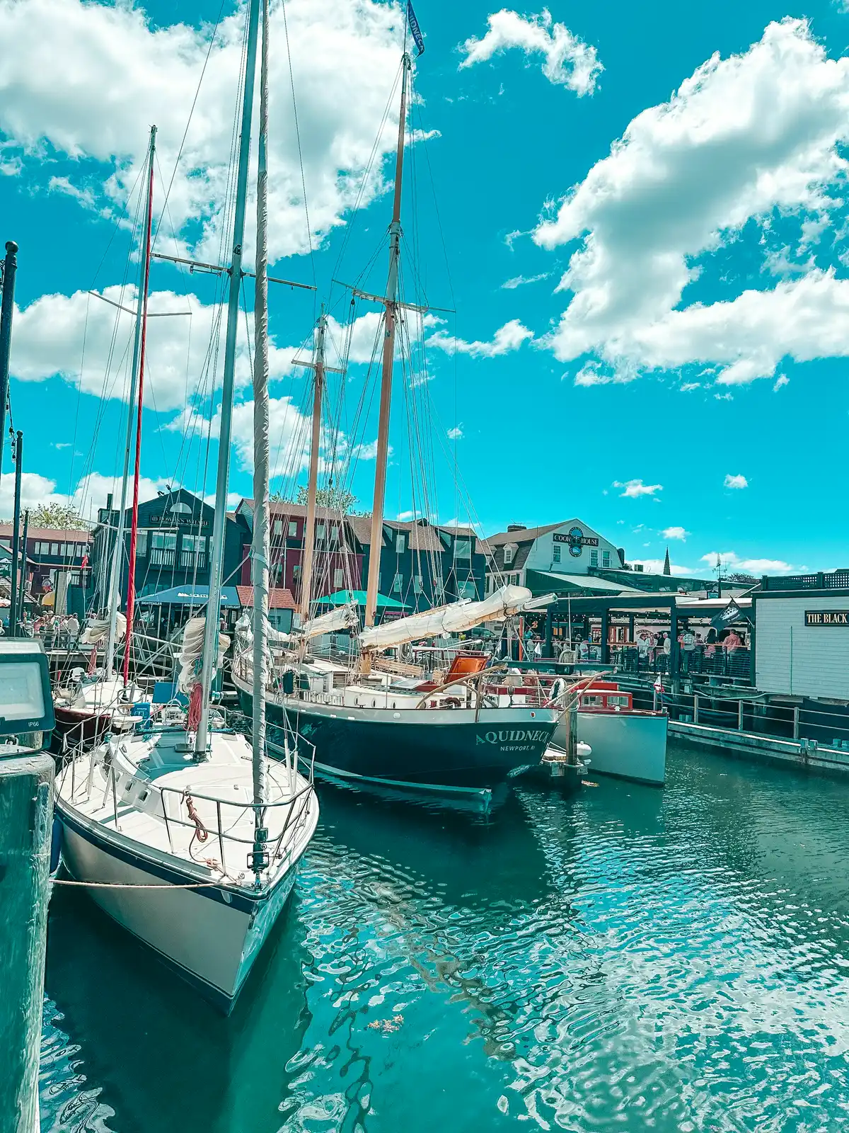 Boats at Wharf in Newport Rhode Island