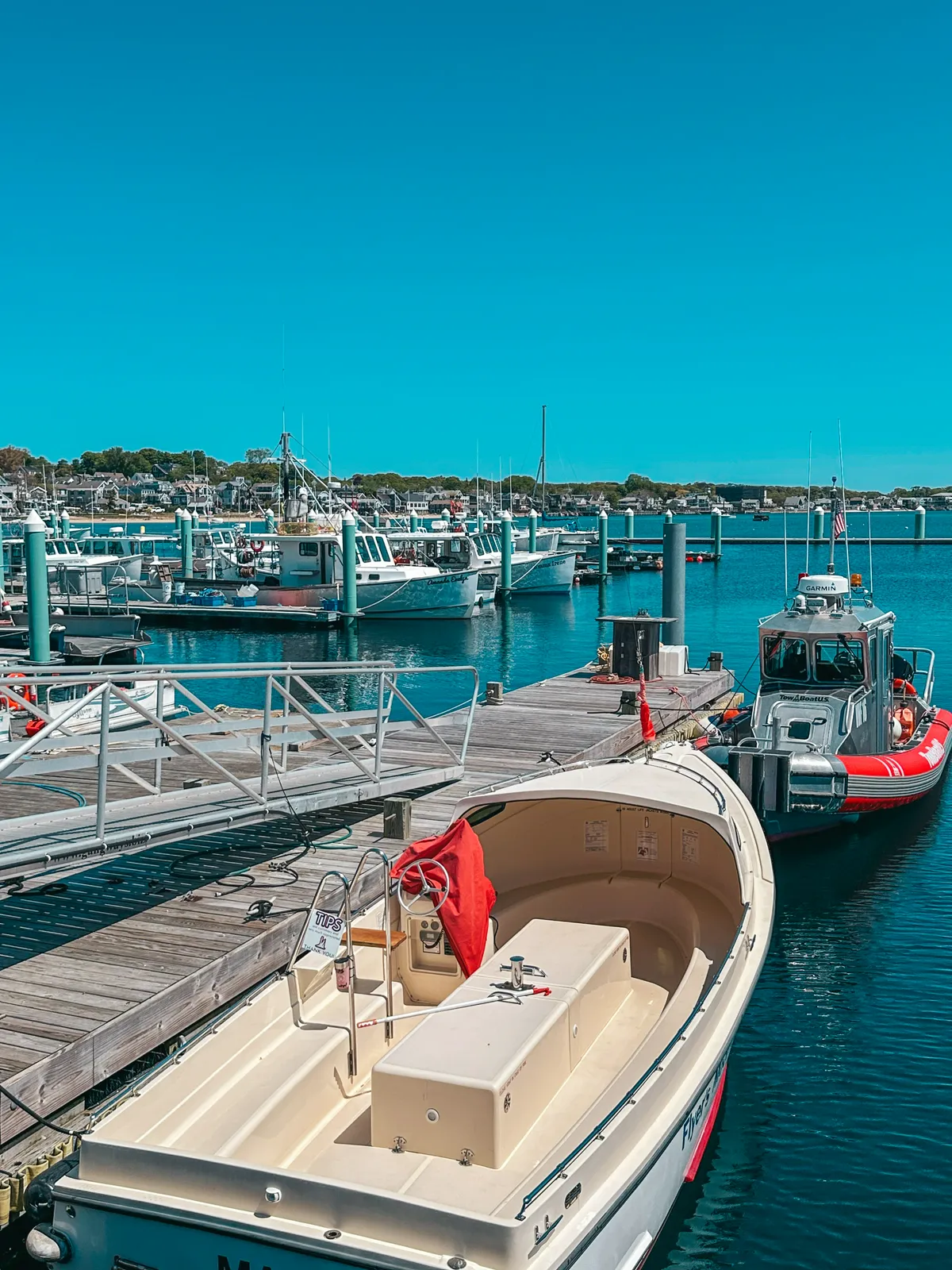 Boats in marina at MacMillan Pier in Provincetown