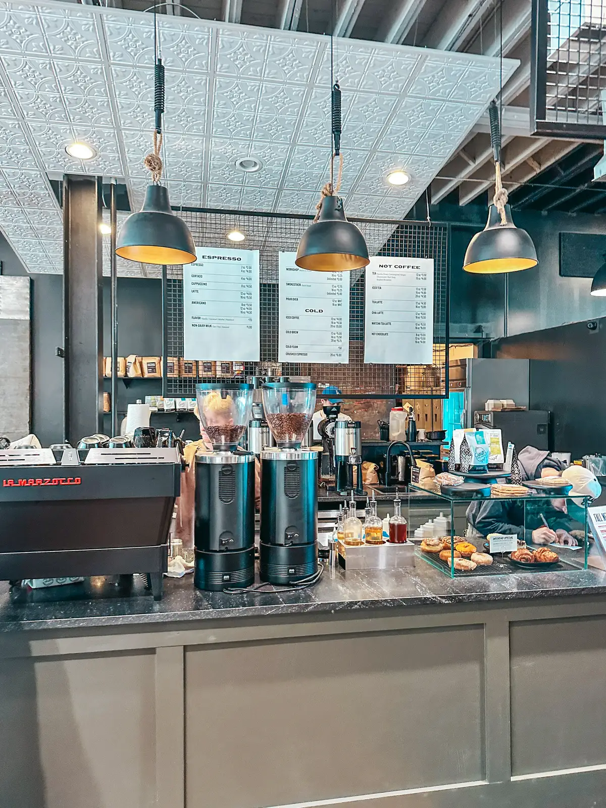 Coffee counter at Rustbelt Coffee in Toledo Ohio