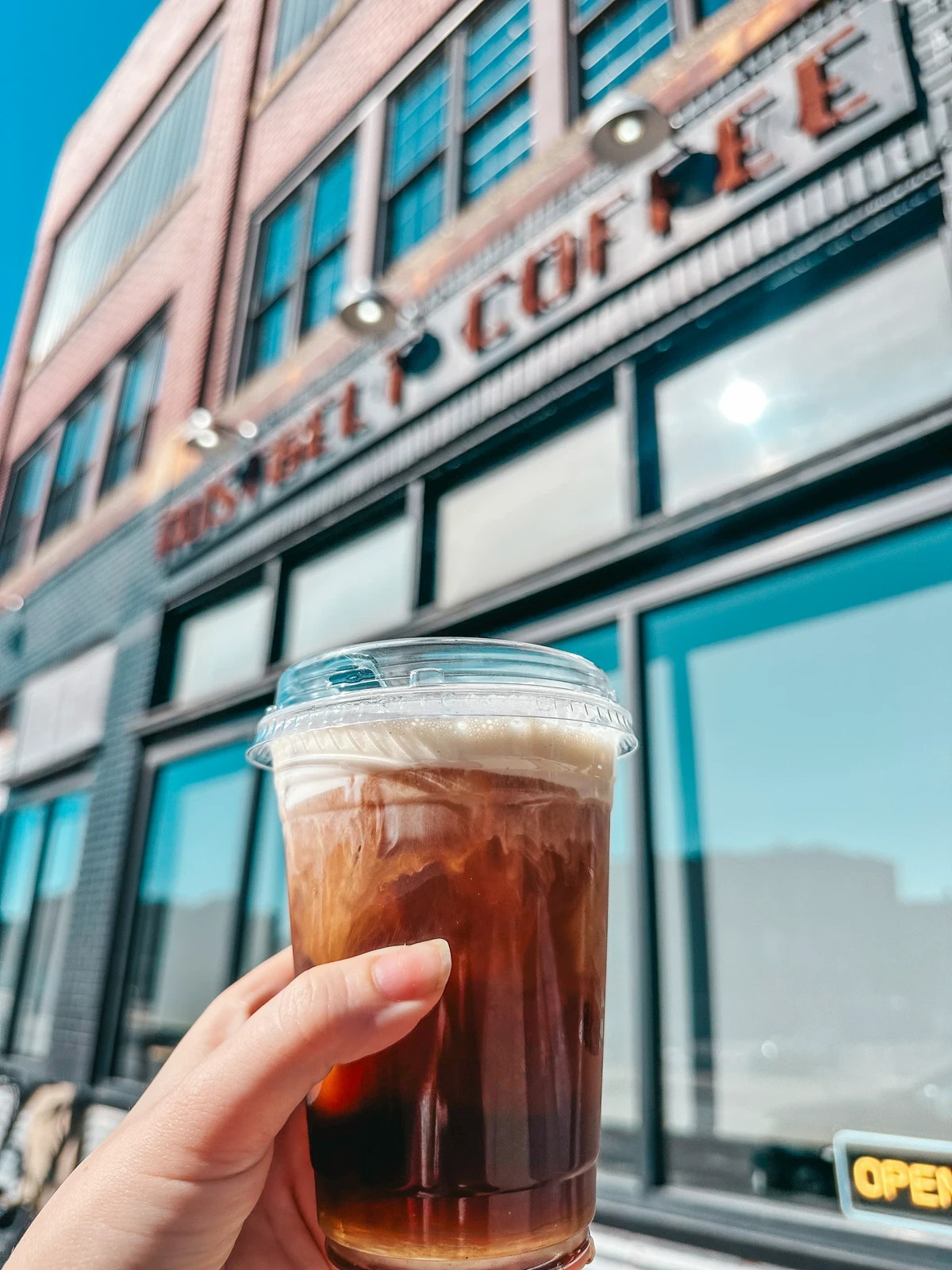 Cold brew with cold foam from Rustbelt Coffee in Toledo Ohio